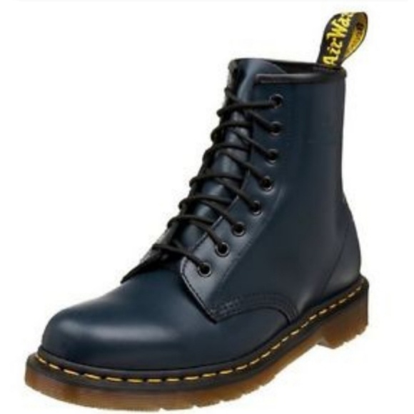 Dr. Martens Shoes - Dr. Martens 1460 Navy Blue Leather Combat Boots 9